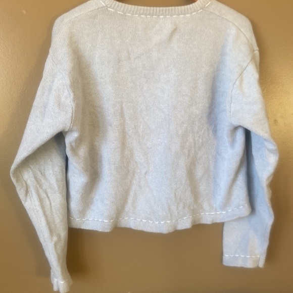 Cropped length blue zip up cardigan - Picture 9 of 9